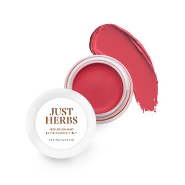 Just Herbs Organic Creamy Matte 3 in 1 Lip &amp; Cheek Tint, Blush For Women - SLS,Chemical &amp; Paraben Free - 0.14 fl. oz. (Pink Forever)