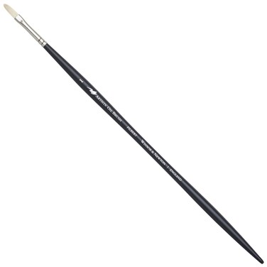 Winsor &amp; Newton Artists' Oil Hog Paint Brush, Long Handle Size 1, Filbert