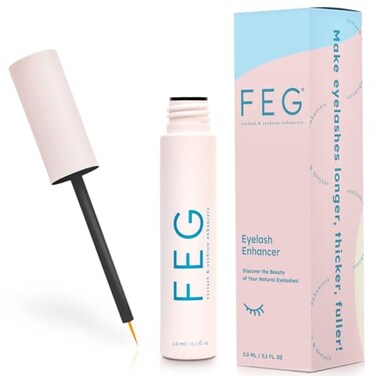 FEG Eyelash Rapid Eye Lash Growth Serum   For Lash and Brow   Creates Longer &amp;amp; Darker Eyelashes   Eyelash Enhancing Serum to Help Lengthen, Thicken and Darken Your Eyelashes   Single Pack
