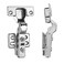 Luokim 2pcs Standard Cabinet Hinge,Fit for Frameless Cabinet, European Half Overlay,Soft Closing,Four-Hole mounting Plate Hinges,Nickel Plated Finish