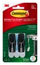 Command Outdoor Medium Black Wire Toggle Hooks, 2 Hooks and 3 Command Strips, Damage Free Hanging Wall Hooks for Hanging Outdoor Wall Decor with Weather Resistant Strips, Holds up to 2 lb