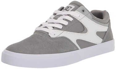 DC Men's Kalis Vulc Low Shoe Skate, Grey/Black/Grey, 6.5