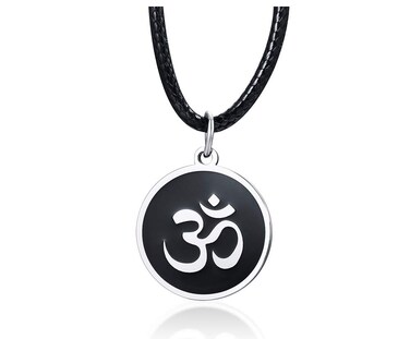 FPHNUY AUM OM Pendant Charm Necklace India Hinduism Jewelry Amulet Lucky Gift Necklace for Women/Girls