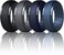 Dookeh Silicone Wedding Ring for Men - Mens Silicone Wedding Band - Breathable Skin Safe Improved Design for Crossfit Workout Swimming Firefighters Military (T-Dgray,Black,Navy Blue,Blue, 10)