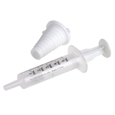 EZY DOSE Kids Baby Oral Syringe &amp; Dispenser Calibrated for Liquid Medicine, Reduce Mess, Easy Way to Orally Administer Medication, 5 mL/1 TSP, Includes Bottle Adapter, Clear, BPA Free