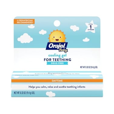 Orajel Baby Daytime Cooling Gel for Teething, Drug-Free, #1 Pediatrician Recommended Brand for Teething*, One .33oz Tube