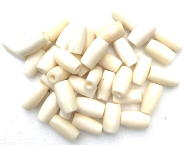 Genuine Hairpipe Bone; White, Half Inch 50 pcs Hair Pipe Choker Beads