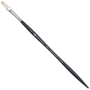 Winsor &amp; Newton Artists' Oil Hog Paint Brush, Long Handle Size 5, Filbert