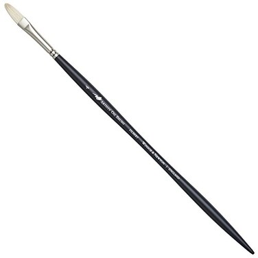Winsor &amp; Newton Artists' Oil Hog Paint Brush, Long Handle Size 4, Filbert