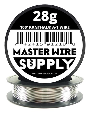 Kanthal A1-100' - 28 Gauge Wire - 100ft - 0.32mm - 0.013in - Made in USA - Master Wire Supply