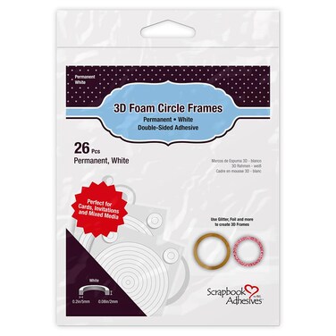 SCRAPBOOK ADHESIVES BY 3L 3D Foam Circular Frames, White