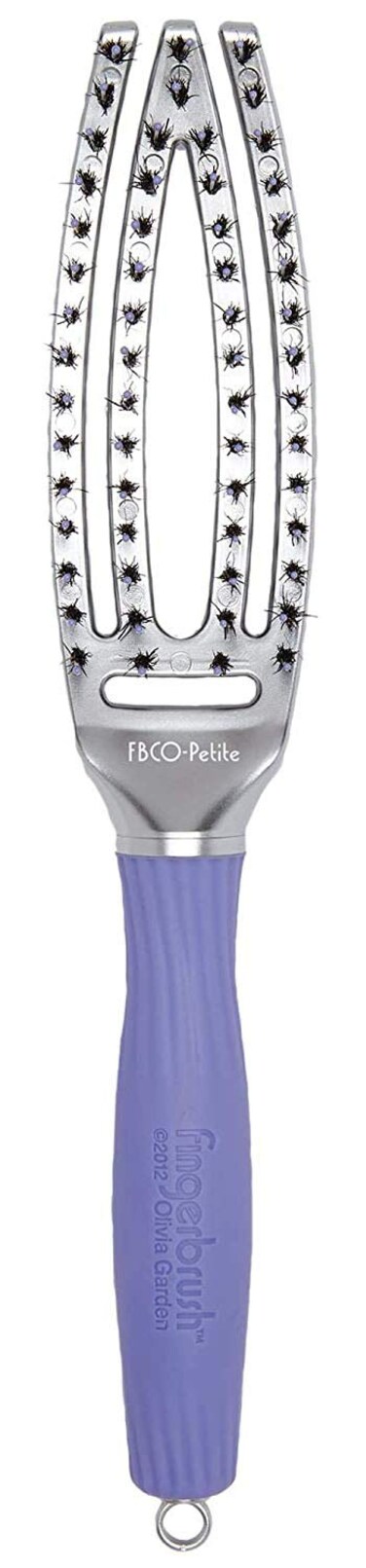 Olivia Garden FingerBrush Scalp-Hugging &amp; Vented Combo Paddle Hair Brush (Ionic &amp; 100% Boar Bristles) FBCO-PT (Petite)
