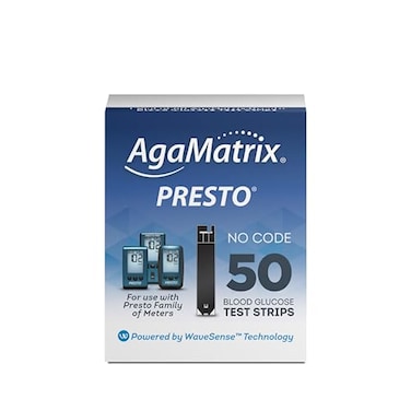 AgaMatrix WaveSense Presto Test Strips, 50 Count Box