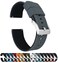 BARTON WATCH BANDS Quick Release Elite Silicone Watch Bands, Smoke Grey Top/Black Bottom, 18mm