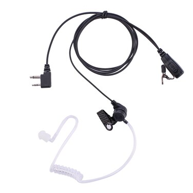 POFENAL Single-Wire Walkie Talkie Earpiece Compatible for Midland GXT LXT Radio with PTT Mic Tansparent Air Acoustic Tube Surveillance Headset (1 Pack, PTT)