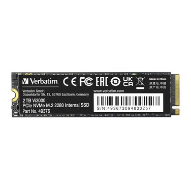 Verbatim 2TB SSD Vi3000 Internal Solid State Hard Drive PCIe NVMe M.2 2280