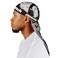 Superstitch Supersilky Ultra Silky Durag x Wavebuilder   30+ Styles Premium Designer Durags for Men   360 Waves   Black, White and Red (Black On Rice)