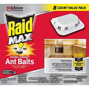 Raid Max Double Control Ant Baits Dual Bait Technology 8 Count (Pack of 1)