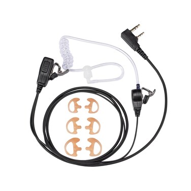 AIRSN 2 Pin FBI Earpiece/Headset for Walkie Talkie with Clear Sound PTT MIC&amp;Soft and Comfort Acoustic Tube for UV-5R BF-F8HP BF-888S, Kenwood TK3230 Two Way Radio (1 Pack)