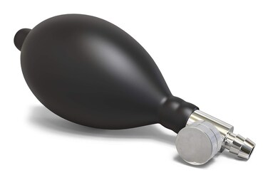 Replacement Blood Pressure Bulb &amp; Air Release Valve by CORPS LEGACY - Premium BP Bulb for Manual Inflation of Sphygmomanometer - Works with BP Cuff and Cervical Inflatable Devices (Latex, Black)