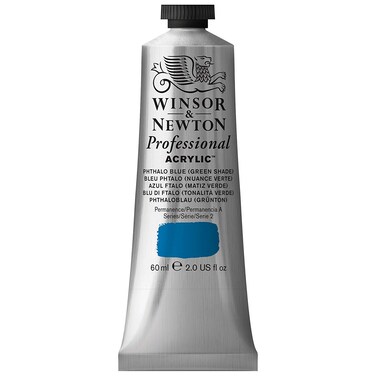 Winsor &amp; Newton Professional Acrylic Paint, 60ml (2-oz) Tube, Phthalo Blue Green Shade