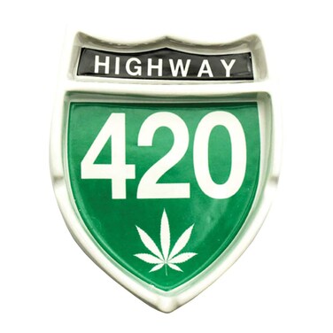 Highway 420 Ceramic Ashtray - 4.25" x 5.25
