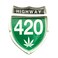 Highway 420 Ceramic Ashtray - 4.25" x 5.25