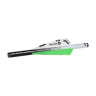 New Archery Products NAP Quickfletch Hellfire STD 3" Vane Arrow Fletching System White and Green 6PK