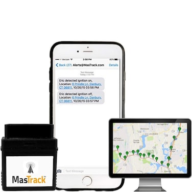 MasTrack- GPS Tracker W/No Contract   Track On Computer Smartphone   Fleet Monitoring Tracking Employees, Teens, Spouse  Plug Into OBD Port Instant Alerts &amp; Engine Diagnostics