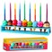 Zion Judaica Hanukkah Children's Ice Cream Menorah Painted in Vibrant Colors Hanukah Candles Kids Menorah Ice Cream in Cones Ideal Kids Chanukah Gift