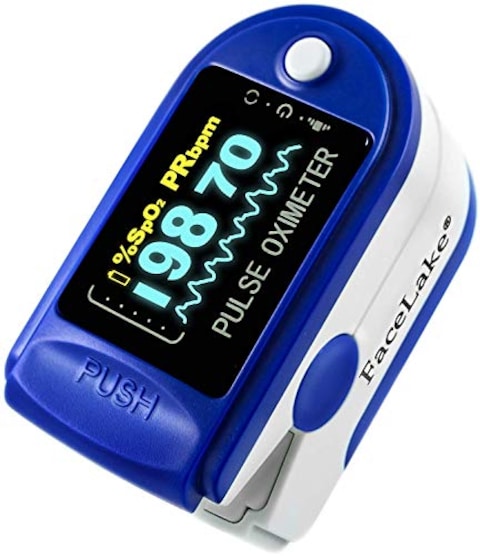 FaceLake FL350 Blue Pulse Oximeter with Carrying Case, Lanyard &amp; Batteries