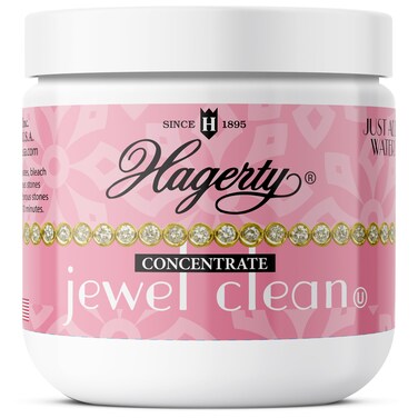 Hagerty Jewel Clean Concentrate, Jewelry Cleaner Solution with Brush and Dipping Basket for Diamonds, Gold, Platinum, and More, Kosher Certified Jewelry Cleaner, 8 Oz.