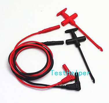 TestHelper TH-F-2-KIT Insulation Piercing Clip Test Probe + Silicone Test Lead Set, Hook Banana Jack Spring Loaded Copper Kit