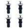 4 Pack M6 Toilet Seat Hinges Screws Universal Toilet Seat Fixings Repair Kits Expanding Rubber Top Nuts Bolts