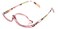 Calabria Flip Up Magnifying Makeup Reading Glasses +5.00 Pink Eye Make Up Cosmetic Rotating Single Lens Readers w/Soft Case