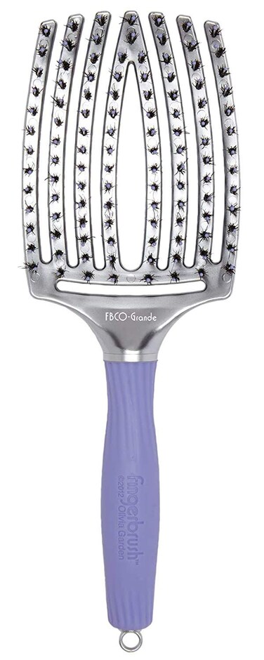 Olivia Garden FingerBrush Scalp-Hugging &amp; Vented Combo Paddle Hair Brush (ionic &amp; 100% boar bristles) FBCO-GD (Grande)