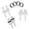 Hibbent Universal Toilet Seat Hinge Bolt Screw for Top Mount Toilet Seat Hinges, Downlock Nuts can Slip Over Bolts Threads for Rapid Installation Without Screwing in-White Plastic Replacement Parts