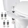 4PCS Universal Toilet Seat Hinge Bolts Kit, Heavy Duty Toilet Bolts, Waterproof Stainless and Rubber Washers Gaskets with Extra Long Nut White Plastic Down Lock Screw for Fastening (Silver)