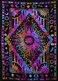 ANJANIYA Burning Sun Tie Dye Tapestry, Celestial Sun Moon Star Planet Bohemian Poster Tapestry Tarot Wall Hanging Boho Hippie Hippy Beach Coverlet Curtain (Purple Multi, 30"X40")