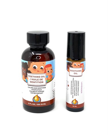 Punkin Butt Baby Teething Oil (2 Oz) and Lavender Soothing Oil (10 ml) Bundle for Sore Gum Relief and to Promote Relaxation and Sleep   All Natural, Organic, Safe for Infants, Chemical-Free