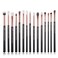 Jessup 15Pcs Professional Makeup Brushes Set Make up Brush Tools kit Eye Liner Shader Wood Handle Natural-synthetic Hair Brushes Pearl Black/Rose Gold T157