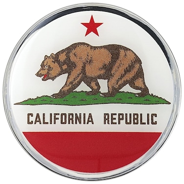 Fan Emblems Flag Car Decals (3" Round) - Resin Coated Automotive Sticker for Vehicles, Laptops, Most Smooth Surfaces (California State Flag)