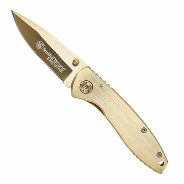 Smith &amp; Wesson Executive CK110GL 6.8in High Carbon S.S. Folding Knife with 2.8in Drop Point Blade and Aluminum Handle for Outdoor, Tactical, Survival and EDC