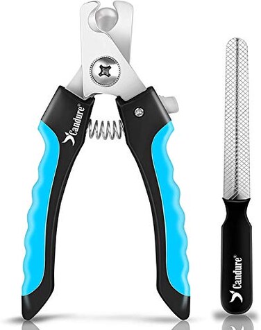 Candure Dog Nail Clippers Professional Dog Nail Trimmers Suitable for Large to Medium Dogs, Cats, Rabbits and Guinea Pigs - Safety Lock/Protective Guard to Avoid Over Cutting