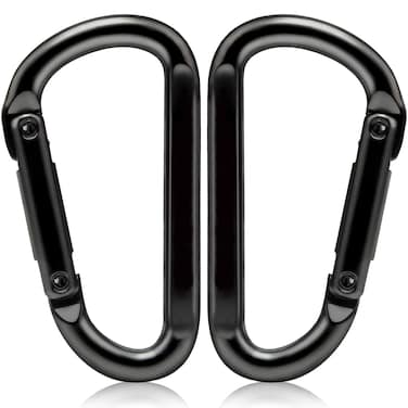 EZYA Carabiner Clip, 860lbs, 3" Iron Heavy Duty Carabiner, D Shape Hook - Hammocks, Camping, Hiking Accessories, Keychains, Caribiniers for Dog Leash, Yoga Swing, Gym etc, Black