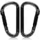 EZYA Carabiner Clip, 860lbs, 3" Iron Heavy Duty Carabiner, D Shape Hook - Hammocks, Camping, Hiking Accessories, Keychains, Caribiniers for Dog Leash, Yoga Swing, Gym etc, Black