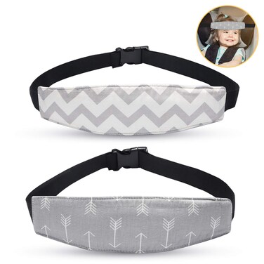 Baby Carseat Head Support,Car seat Straps Pillow Support Ban,Stroller Neck Relief Strap Headrest,Slumber Sling Sleep Positioner for Toddler Infants Child Children Kids(Gery)