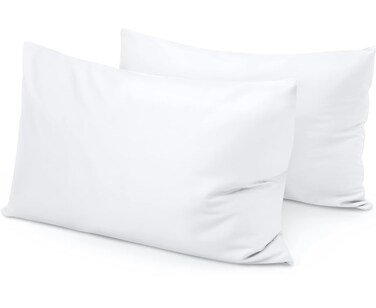 Travel Pillow Case 14x20 Size Egyptian Cotton Set of 2 Zipper Travel Pillowcase 600 Thread Count 100% Soft Egyptian Cotton 2 Pack, Toddler Pillowcase White Solid - Zipper Closer