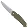 CRKT Tueto EDC Pocket Knife: Everyday Carry Utility Folder, Plain Edge Drop Point Blade with Liner Lock, Assisted Open, Bead Blast Finish, Olive Green G10 Handle 5325