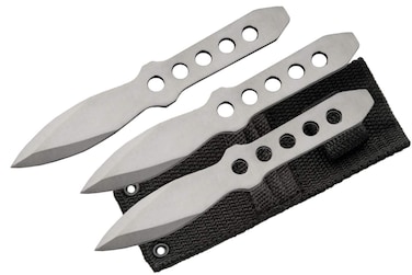 SZCO supplies Set of 3 Stainless Steel Throwing Knives with Sheath - 5-Inch Balanced Throwing Knife Set for Target Practice, Outdoor Sports, and Recreation